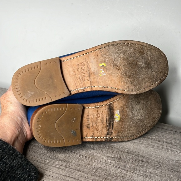 G. H. Bass & Co. Weejuns Blue Pebble Leather Loafer Size 9 - Picture 7 of 8